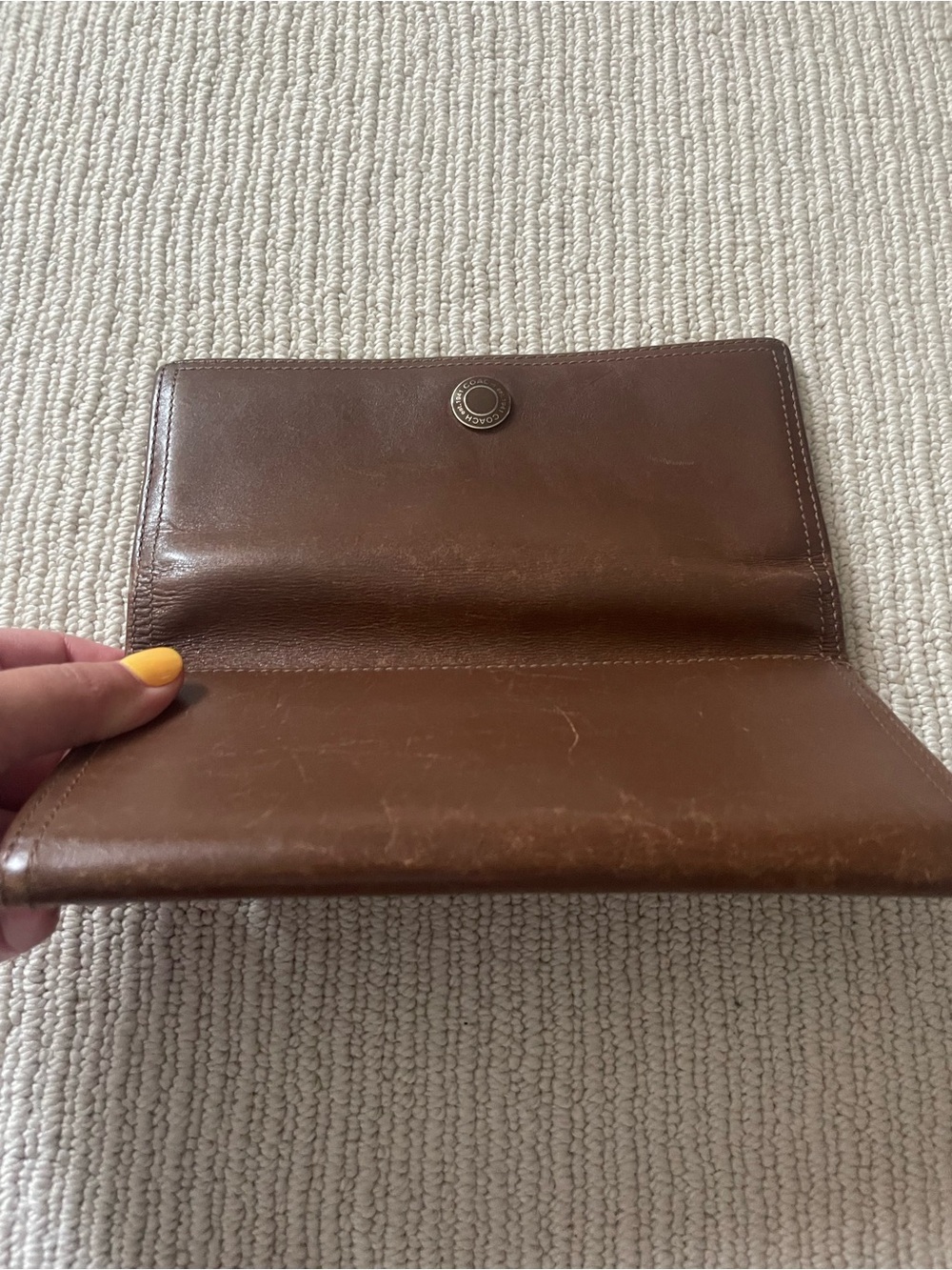 Coach Chestnut Brown Leather Snap Continental Wallet c29 - Picture 9 of 9